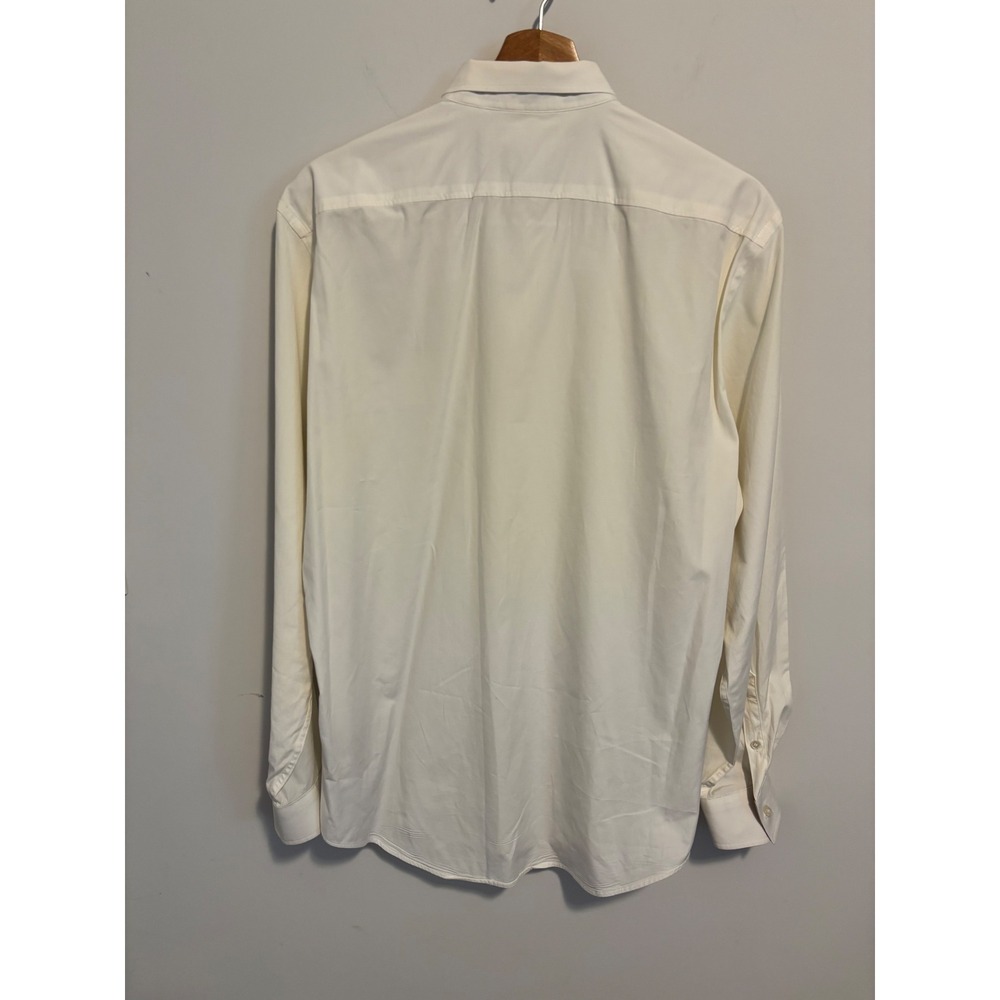 Burberry Brit Mens Cream Nova Check Trim Button Down Shirt Size M Off White - Picture 2 of 10
